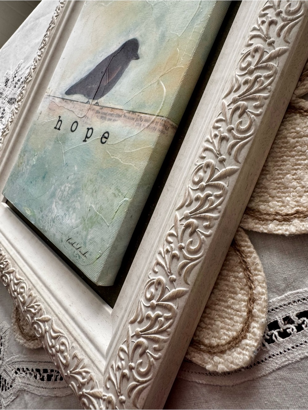 Original Bird Wall Art - Bird on canvas hand crafted Media13” x 11” - Picture 7 of 9